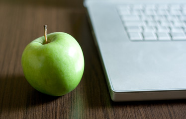 Apple and laptop