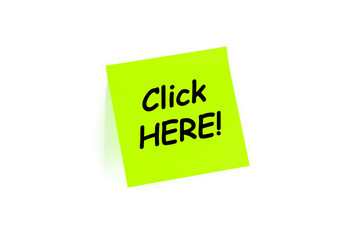Click Here! on a post-it note