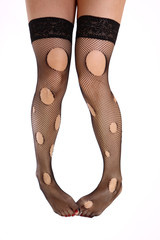 woman's legs in stockings