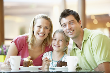 Family Having Lunch Together At The Mall