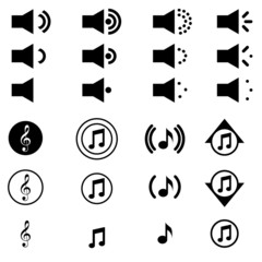 Music and media player button set - vector