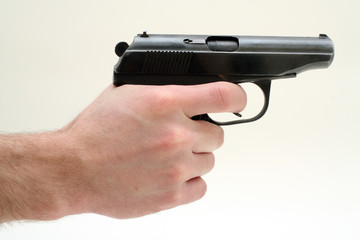 Gun in a man's hand