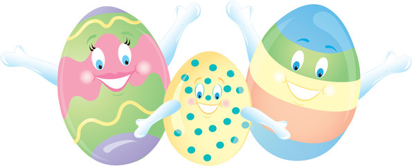 Naklejka premium Easter egg family