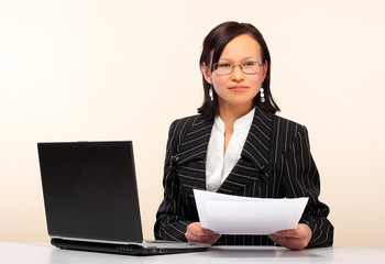 The woman with laptop