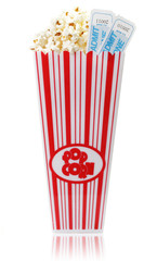 Popcorn and tickets.