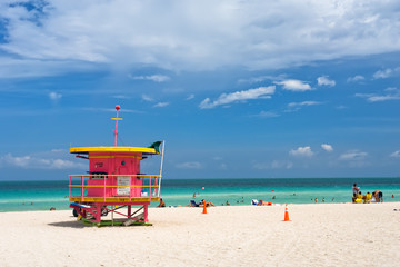 Lifeguard stand, South Beach, Miami, Florida