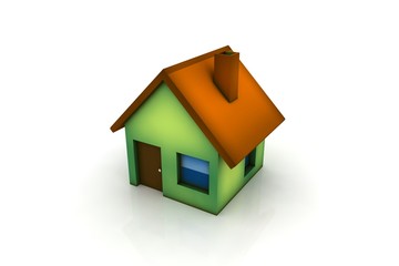 little green house - 3d render isolated illustration