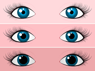 Blue female eyes - bright and dark