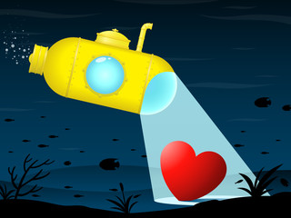 Yellow submarine finding heart