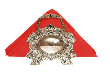 antique silver stand for napkins