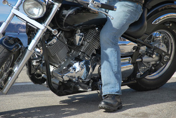 Obraz premium Motociclista - lago