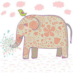 cartoon elephant design in vector