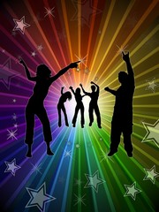 Dancing People And Rainbow Music