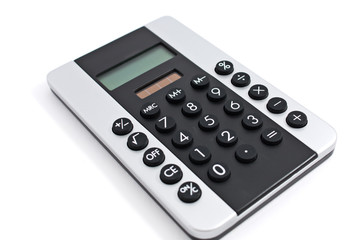 mathematics hand calculator isolated on white background