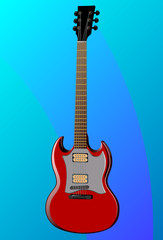 Illustration of a red guitar