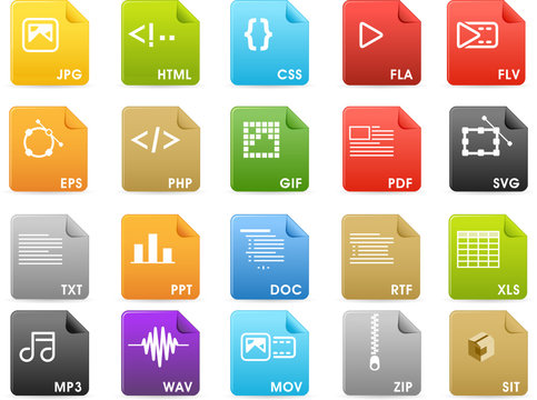 File extensions and Document icons - Solid color