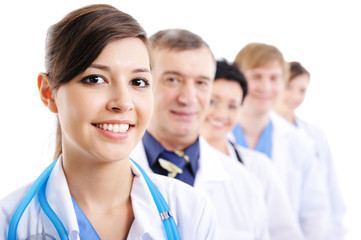 portrait of laughing cheerful doctor's faces