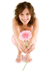Frau mit Blume