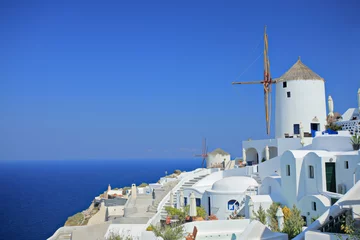 Poster Windmill on Santorini island, Greece © Ljupco Smokovski