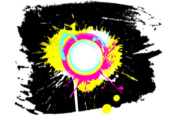 Cute circular grunge frame.