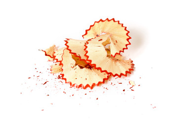 Red pencil shavings