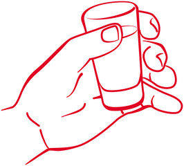 hand holding a glass with alcohol