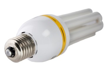 Electrical fluorescent energy-saving lamp at white