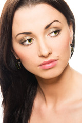 Fototapeta premium Close-up studio portrait of a beautiful young sexy woman