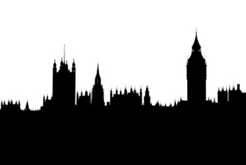 Obraz premium Silhouette of London houses of parliament skyline