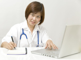 Physician at her desk