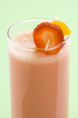 delicious refreshing strawberry orange banana milkshake natural