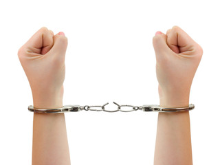 Hands and breaking handcuffs