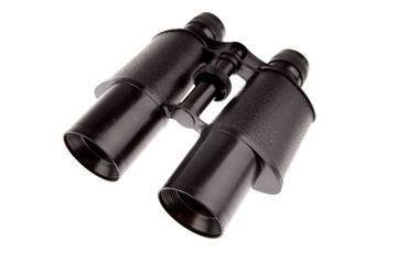 Binoculars over white