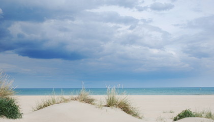Fototapeta na wymiar Dune, plage, ciel lourd