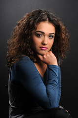 Naklejka premium Beautiful model with curly hair
