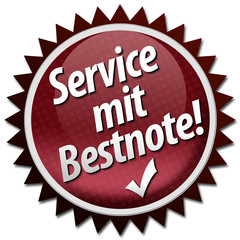 Service mit Bestnote Button