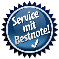 Service mit Bestnote Button
