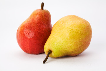 Two red-yellow pears