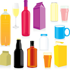 isolated drink containers