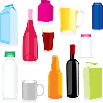 isolated drink containers