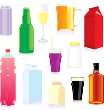isolated drink containers