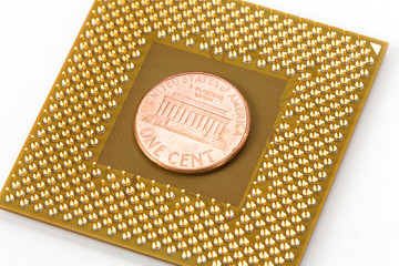 Computer CPU and dollar
