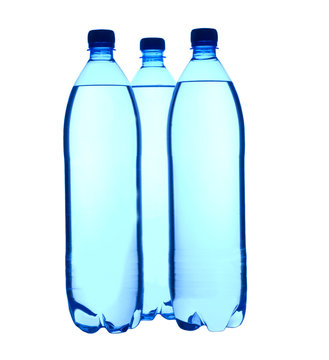 Three plastic  1,5 liter bottled water