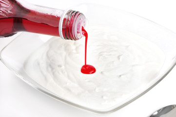 Dessert mit Sirup