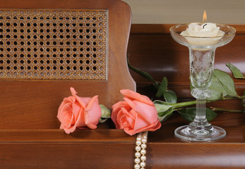 Roses on a piano