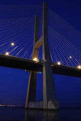 'Vasco da Gama' Bridge over River 'Tejo' in Lisbon (Night)