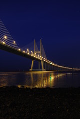 'Vasco da Gama' Bridge over River 'Tejo' in Lisbon (Night)