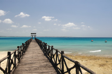Fototapeta na wymiar Entrance to Changuu island - paradise island near Zanzibar