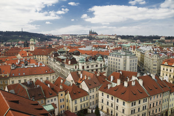 Naklejka na ściany i meble Cityscape of Prague from Town hall