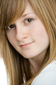 Closeup of teen girl
